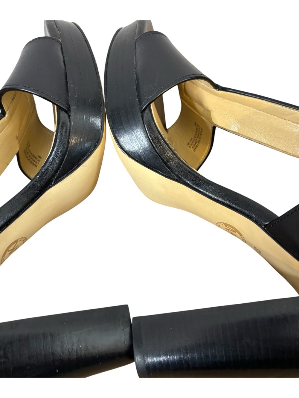 Michael Kors Berkley Leather Platform Heels Sandal Black Women's US sizes 8M - Picture 7 of 7